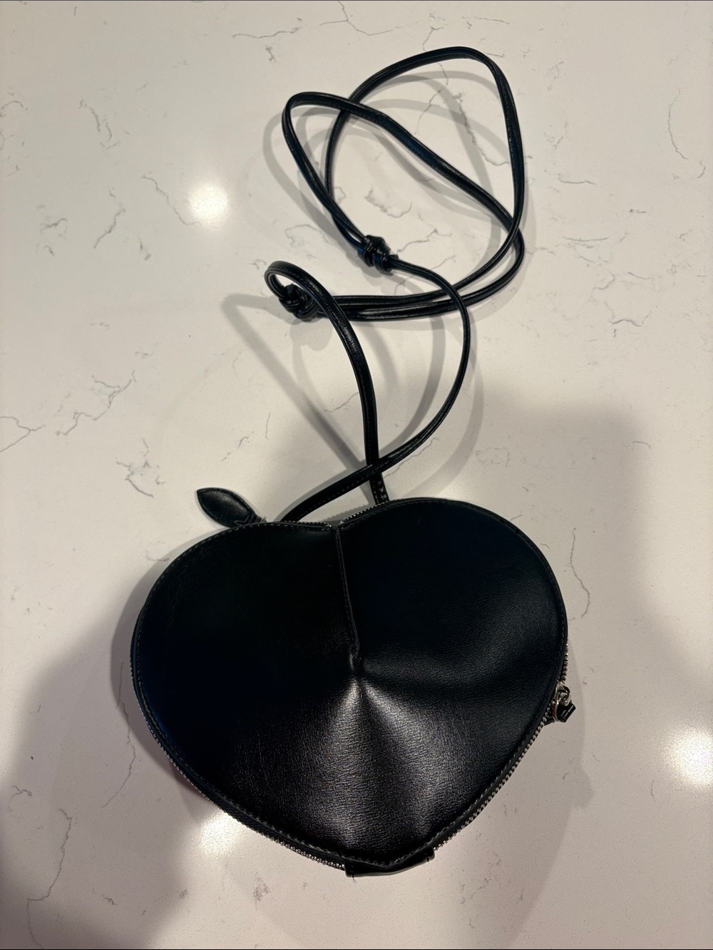 Black Heart-Shaped Crossbody Bag - Women